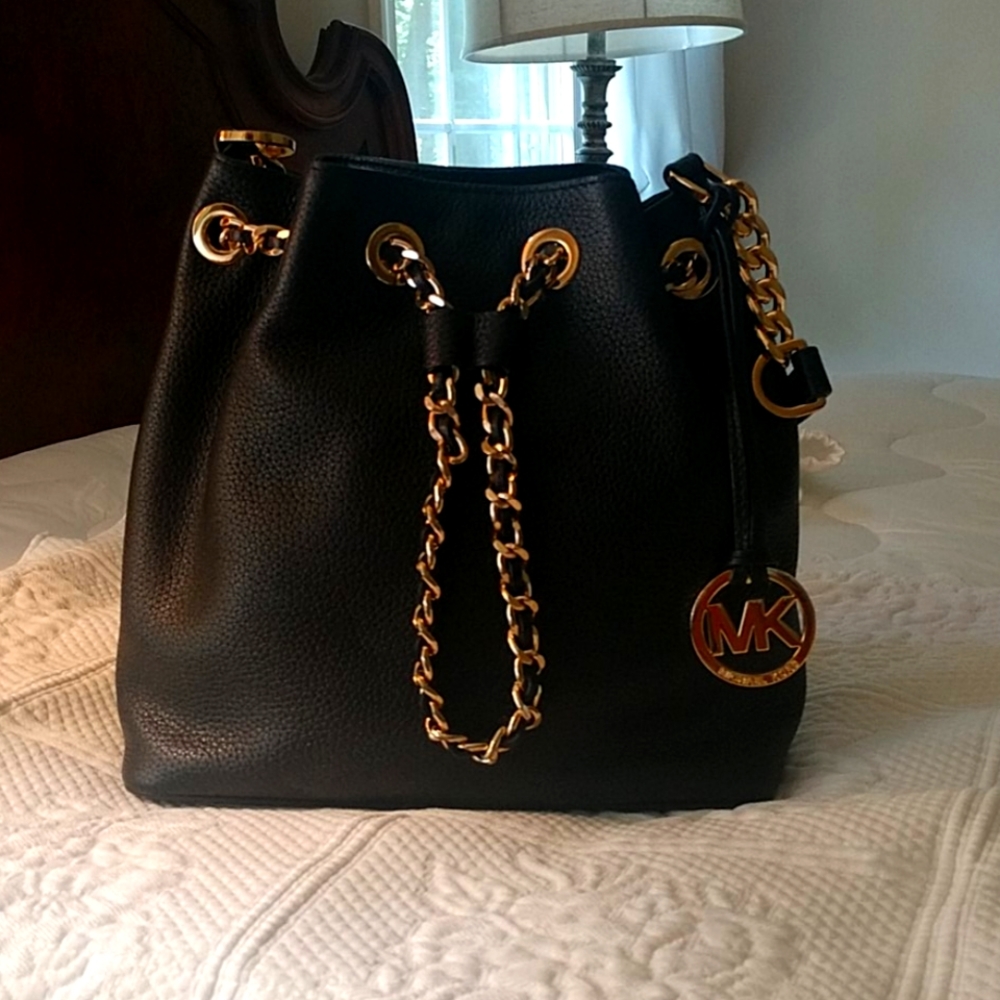 Michael Kors Frankie Bag Black Pebble Leather